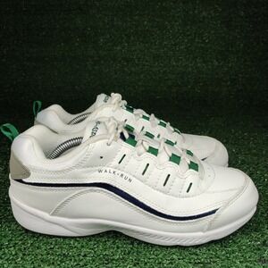 Easy Spirit Sneakers Women 7.5W White Romy Walking Shoes Leather Green Navy Blue